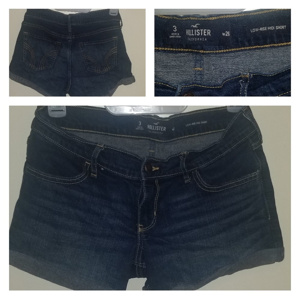 Euc Hollister  low rise midi jean shorts